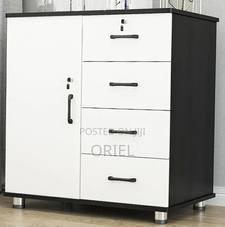 Modern Office Filing Credenza : 4-Drawer Office Storage Credenza