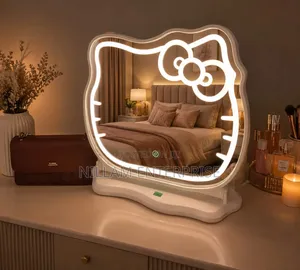 Hello Kitty-Shaped LED Desktop Vanity Mirror
