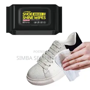 80 PC Shoe Shine Wet Wipes Stain Remover Brush Polish Portable Sneaker