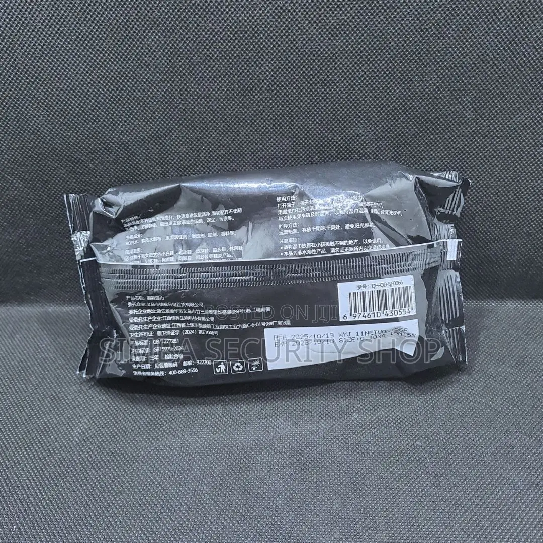 80 PC Shoe Shine Wet Wipes Stain Remover Brush Polish Portable Sneaker