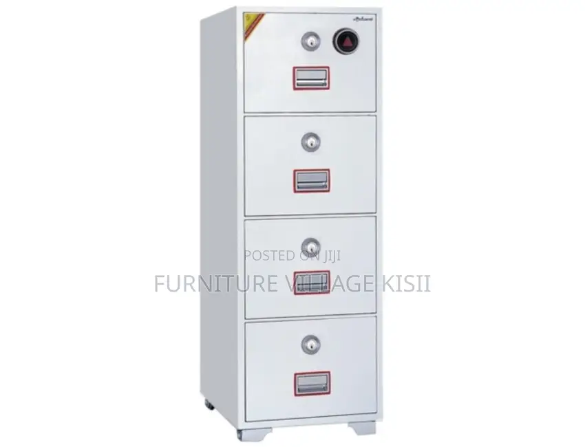 Office Furniture; 4-Drawer Steel Storage Cabinet With Safe