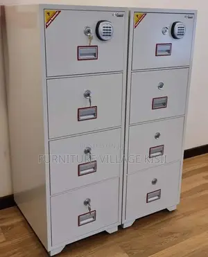 Office Furniture; 4-Drawer Steel Storage Cabinet With Safe