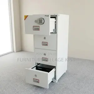 Office Furniture; 4-Drawer Steel Storage Cabinet With Safe