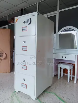 Office Furniture; 4-Drawer Steel Storage Cabinet With Safe