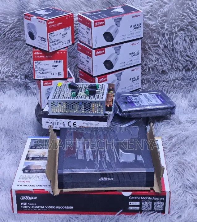 Set 4 Channel CCTV Camera Kit With 4 Cameras- Dahua