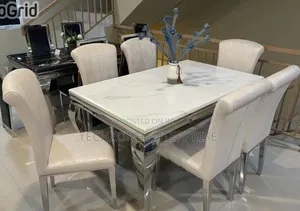 Aesthetic 6 Sitter Executive Modern Advanced Marble Dinning Table ,,