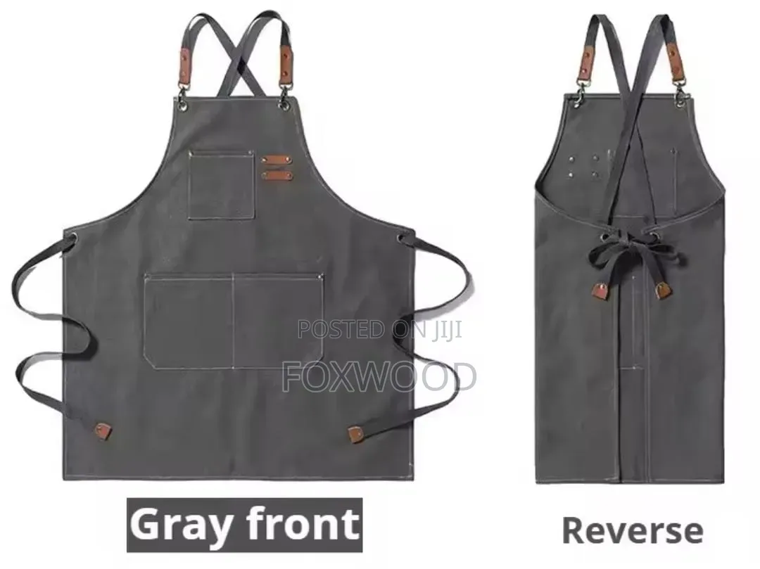 Canvas Cross Back Chef Cotton Aprons for Men Women With Large Pockets