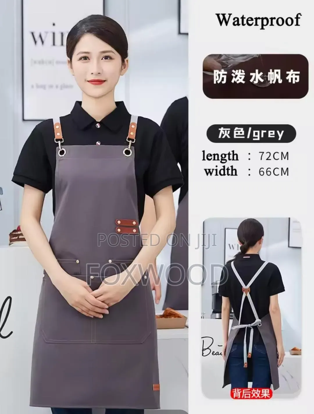 Canvas Cross Back Chef Cotton Aprons for Men Women With Large Pockets