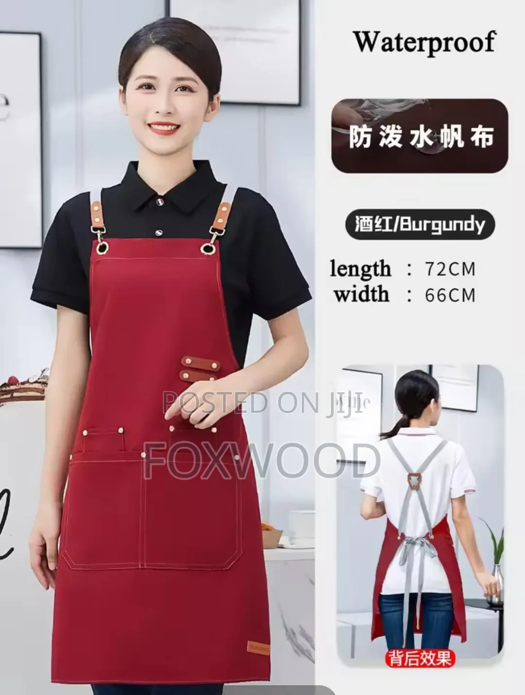 Canvas Cross Back Chef Cotton Aprons for Men Women With Large Pockets