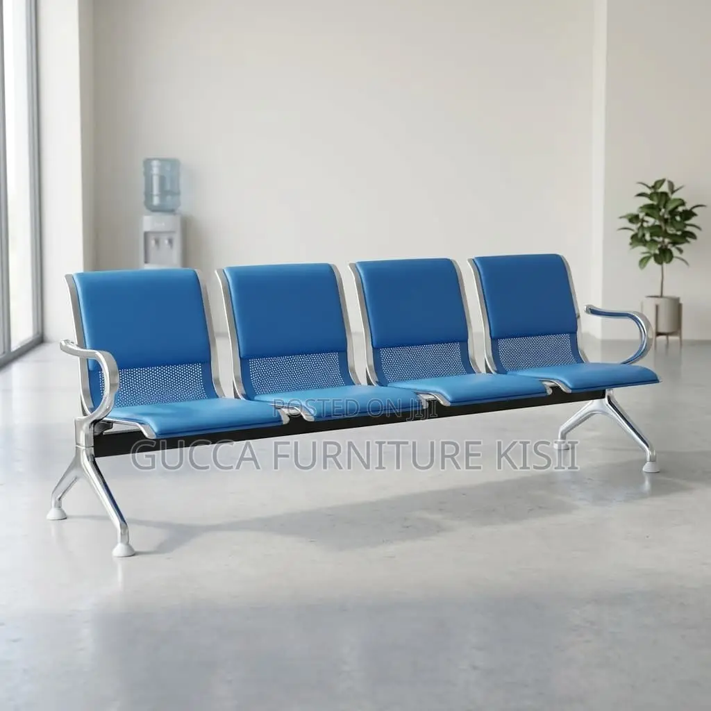 Waiting Bench; 4-Link Executive Padded Waiting Bench