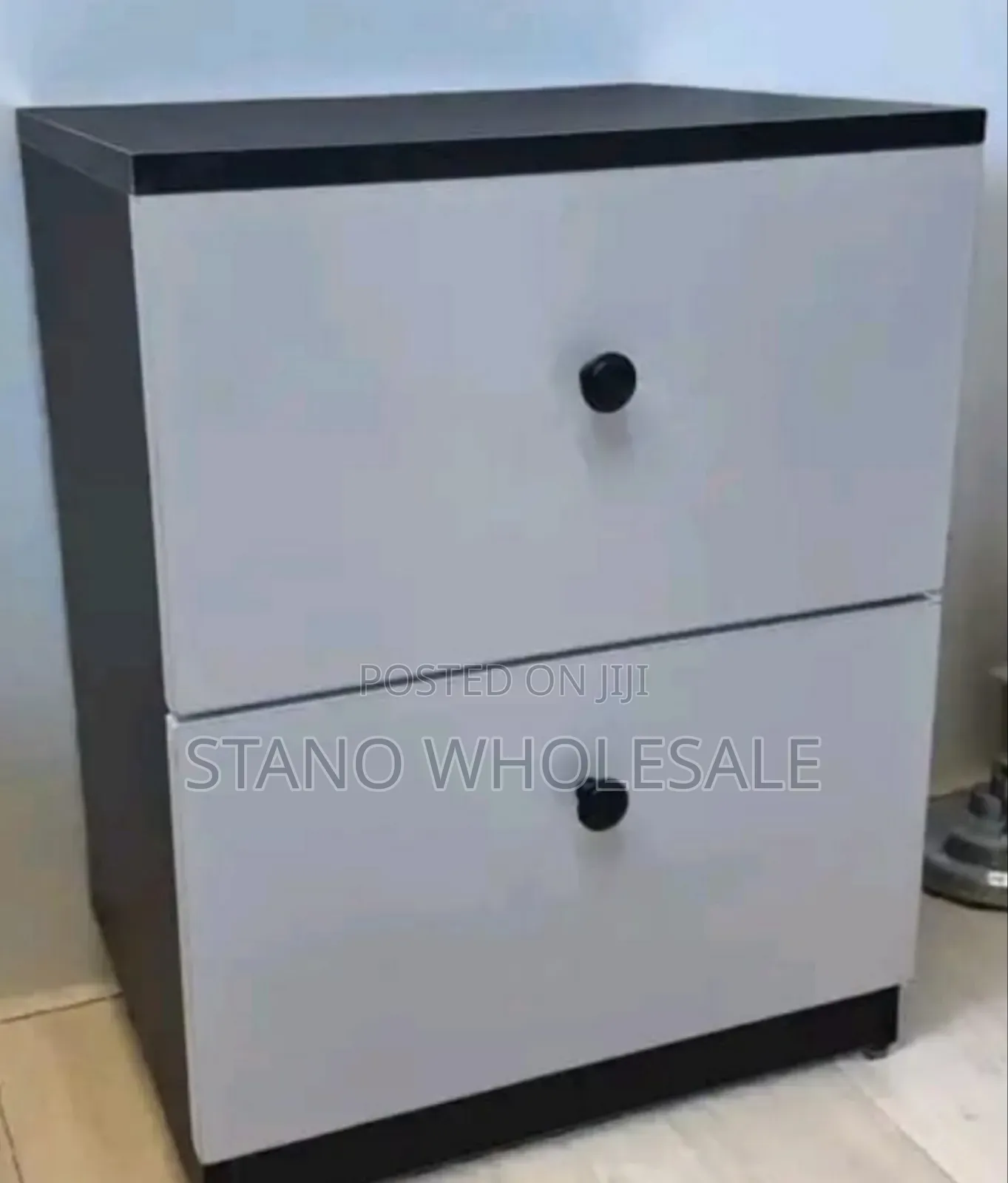 White and Grey Bed Side Drawer