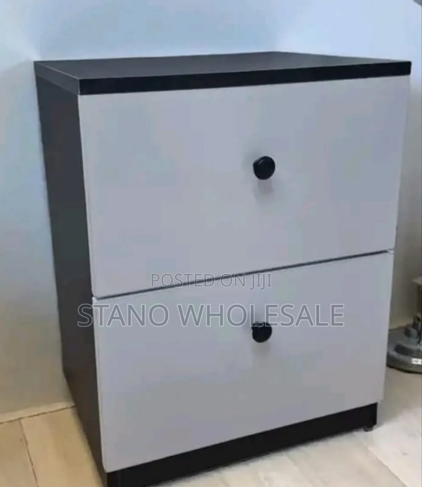White and Grey Bed Side Drawer