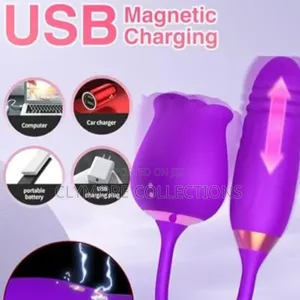 Automatic Thrusting G-Spot Dildo With Rose Suction Clitoral Massager