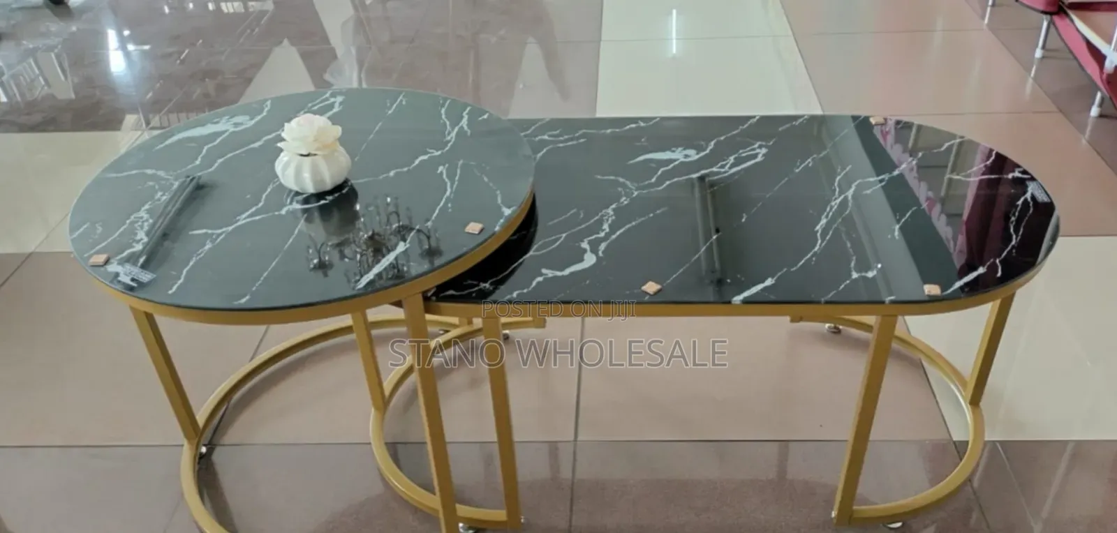 Black Oval Nesting Table