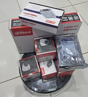 4 Channel CCTV Camera Full Kit With 4 Cameras-Dahua Complete Set