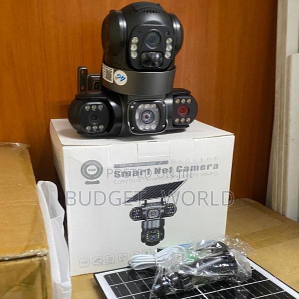 Triple-Lens Solar-Powered CCTV Cam Designed for Outdoor Surveillance
