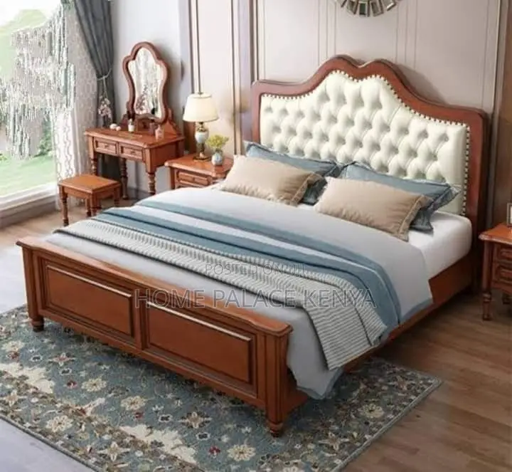 Bed; Classic Modern American Style Solid Wooden Bed for Master Bedroom