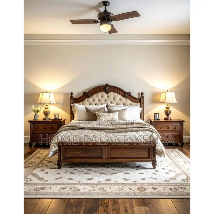 Bed; Classic Modern American Style Solid Wooden Bed for Master Bedroom