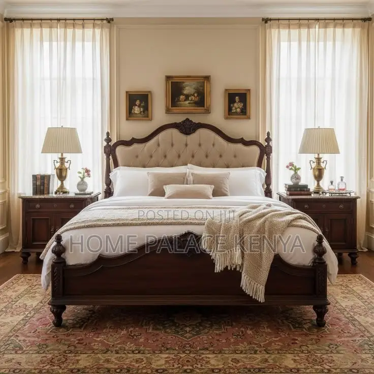 Bed; Classic Modern American Style Solid Wooden Bed for Master Bedroom