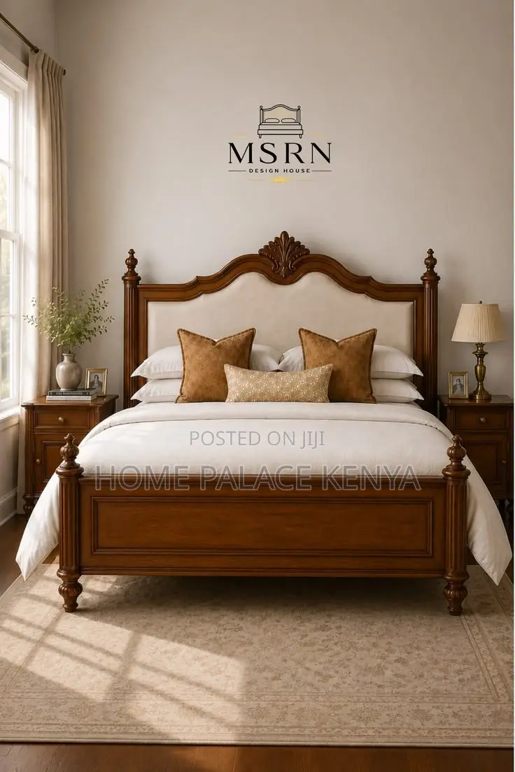 Bed; Classic Modern American Style Solid Wooden Bed for Master Bedroom