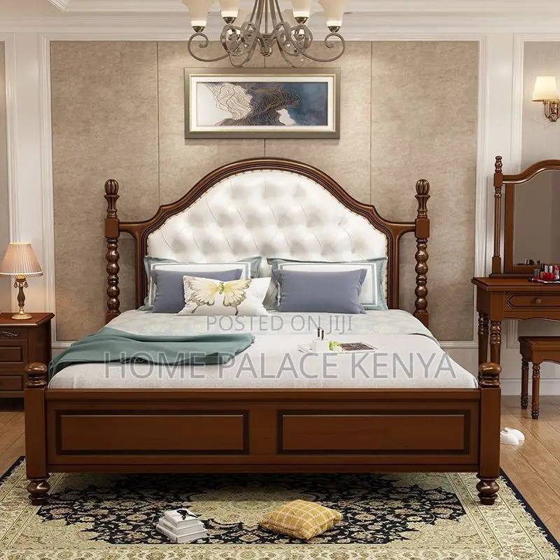 Bed; Classic Modern American Style Solid Wooden Bed for Master Bedroom