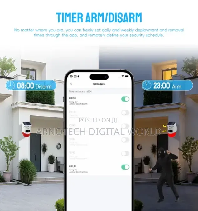 Smart WiFi Outdoor Solar PIR Motion Sensor Alarm With APP Control