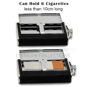 2-in-1 Stainless Steel Hip Flask With Built-in Cigarette Holder