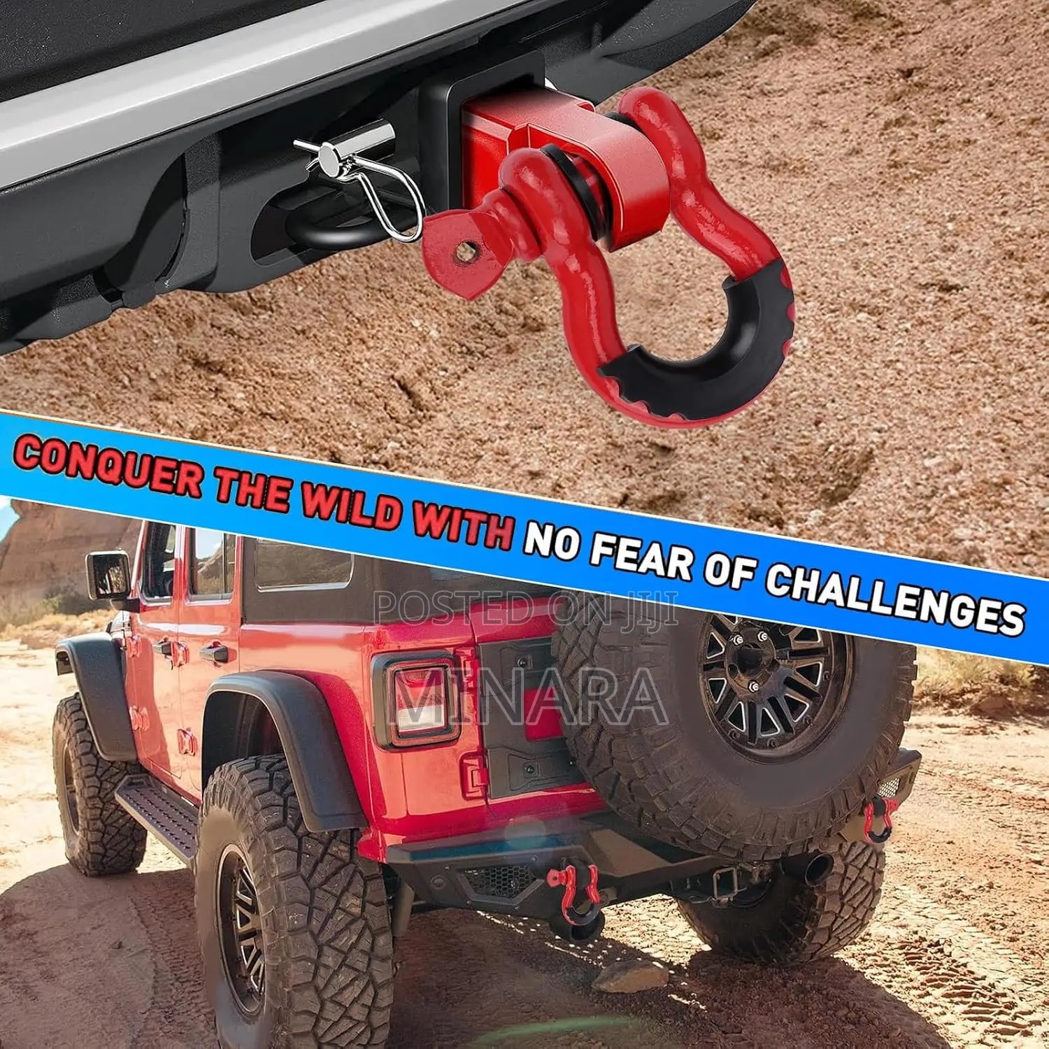 2Pcs, 3/4" D-Ring Bow Shackle,Heavy Duty Towing Gear / Lifting 4Ton