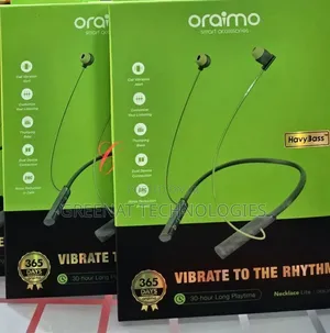 Green Oraimo Necklace Lite Call Vibration Wireless Headphones