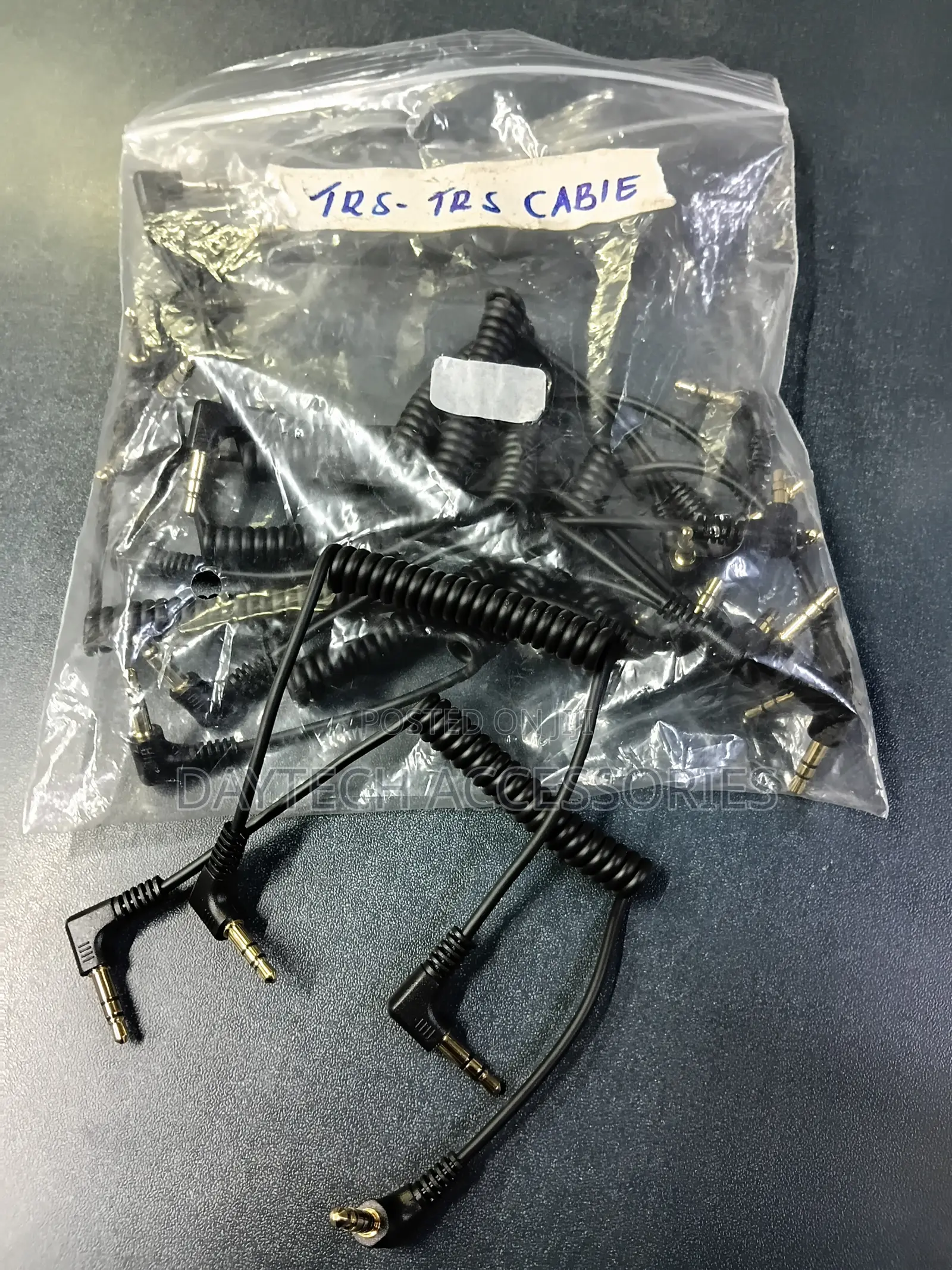 3.5mm TRS to TRS Coiled Angled Audio Adapter Cable
