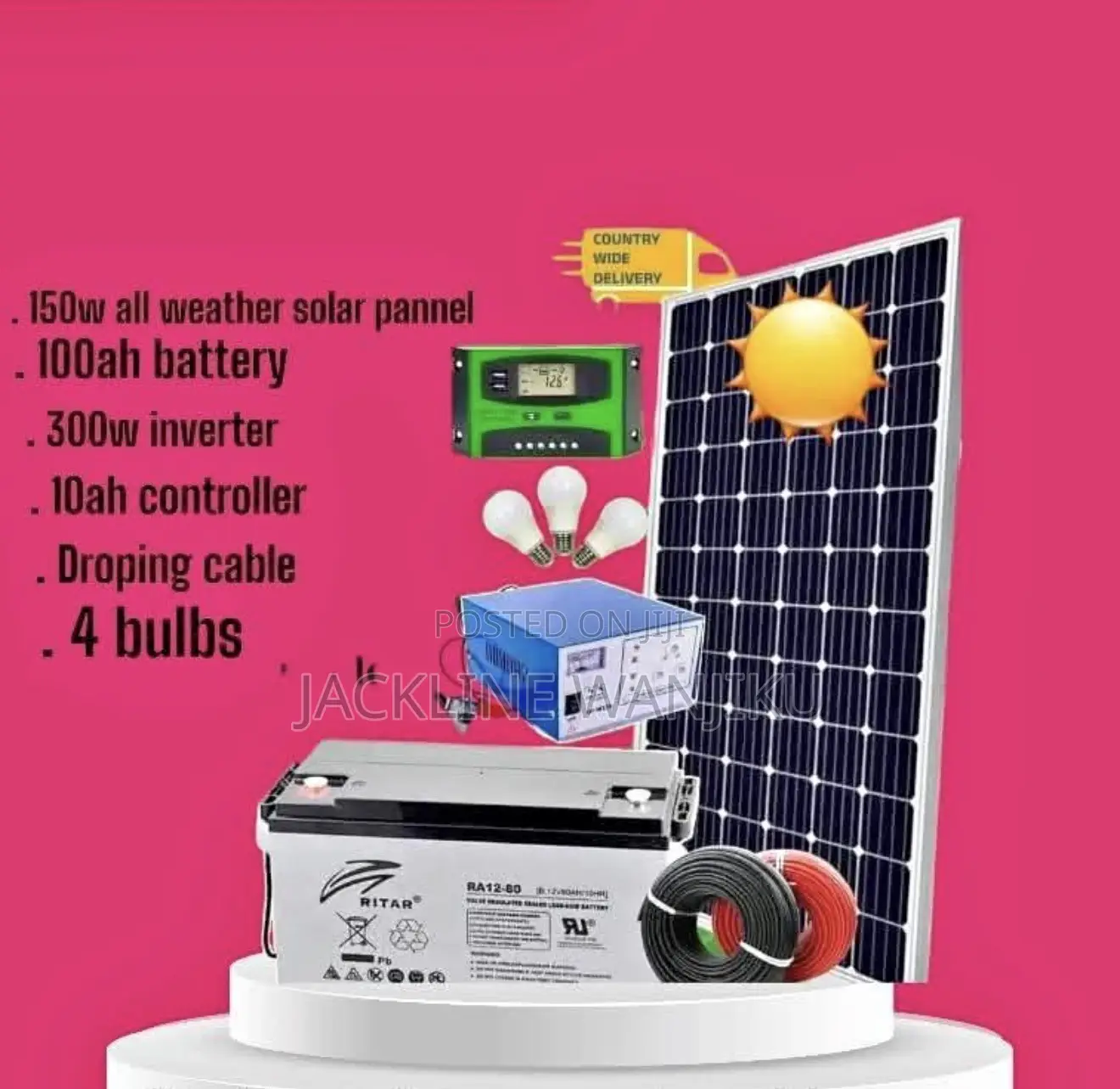 150w All Weather Full Kit Solar/ Solar System Kit 150w