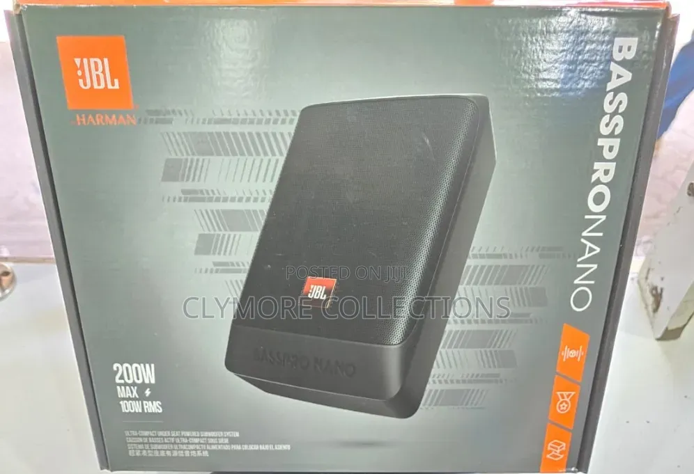 JBL BassPro Nano Compact Powered Underseat Car Subwoofer - 200W Peak