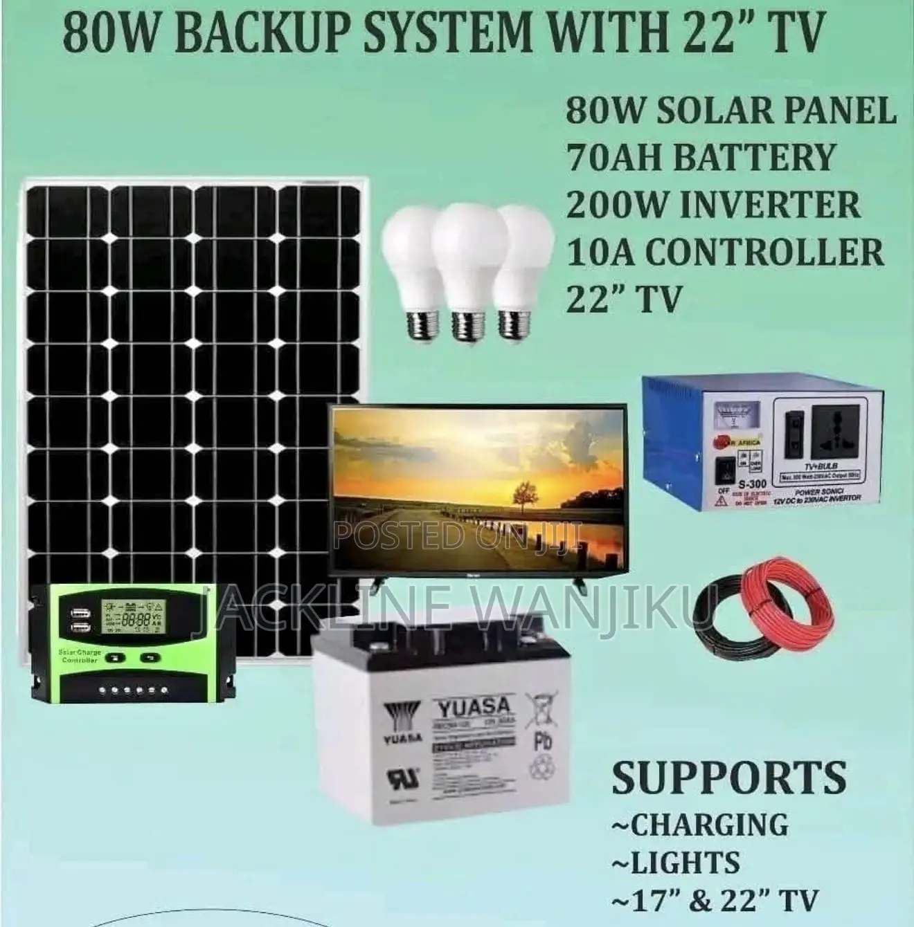 Solar Pannel 80w Full Kit System