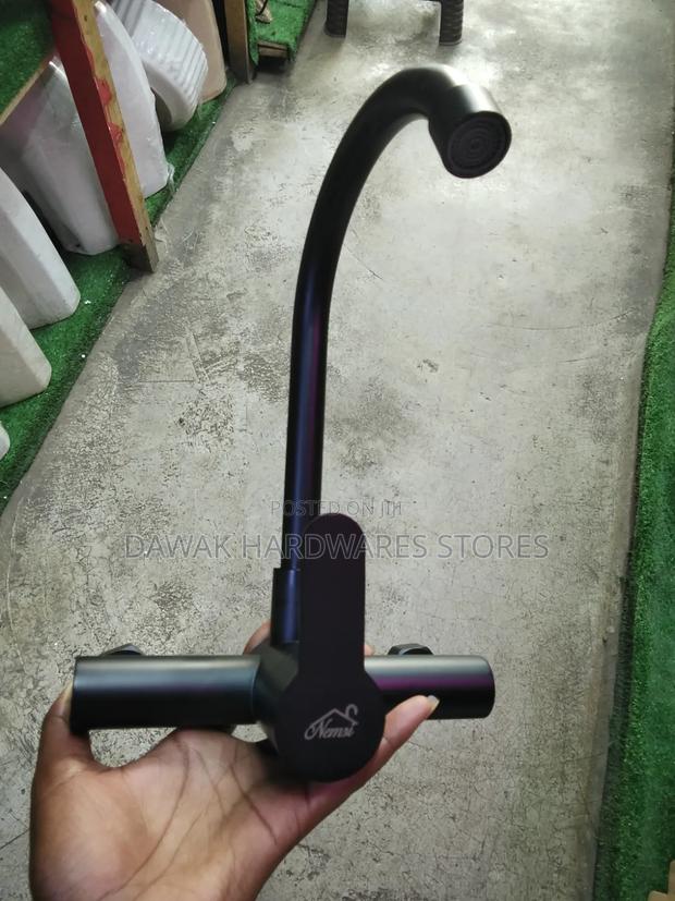 Black Wall Mounted Kitchen Mixer - thumbnail 6