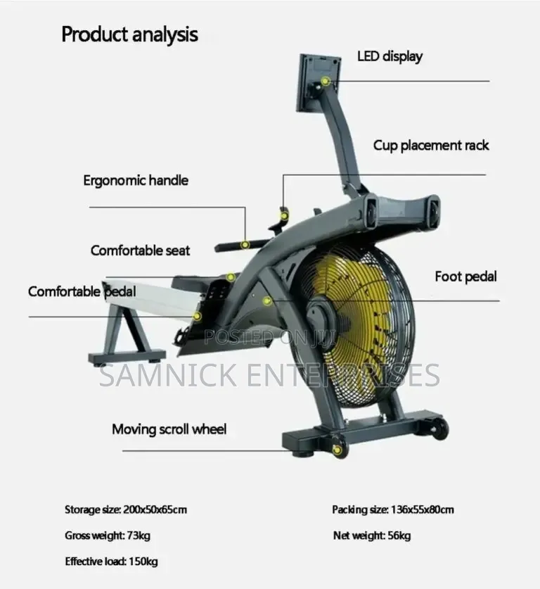 T-200 2 in 1 Heavy Commercial Air Rower