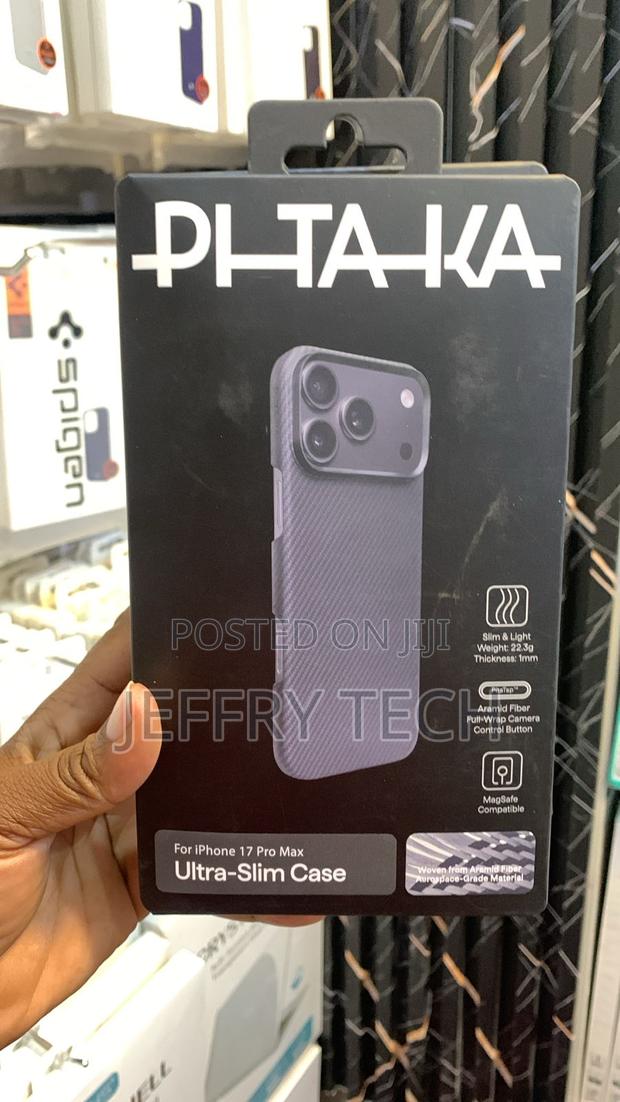 PITAKA Slim Case for the iPhone 17 Pro Max in a Blue Woven Pattern - thumbnail 2