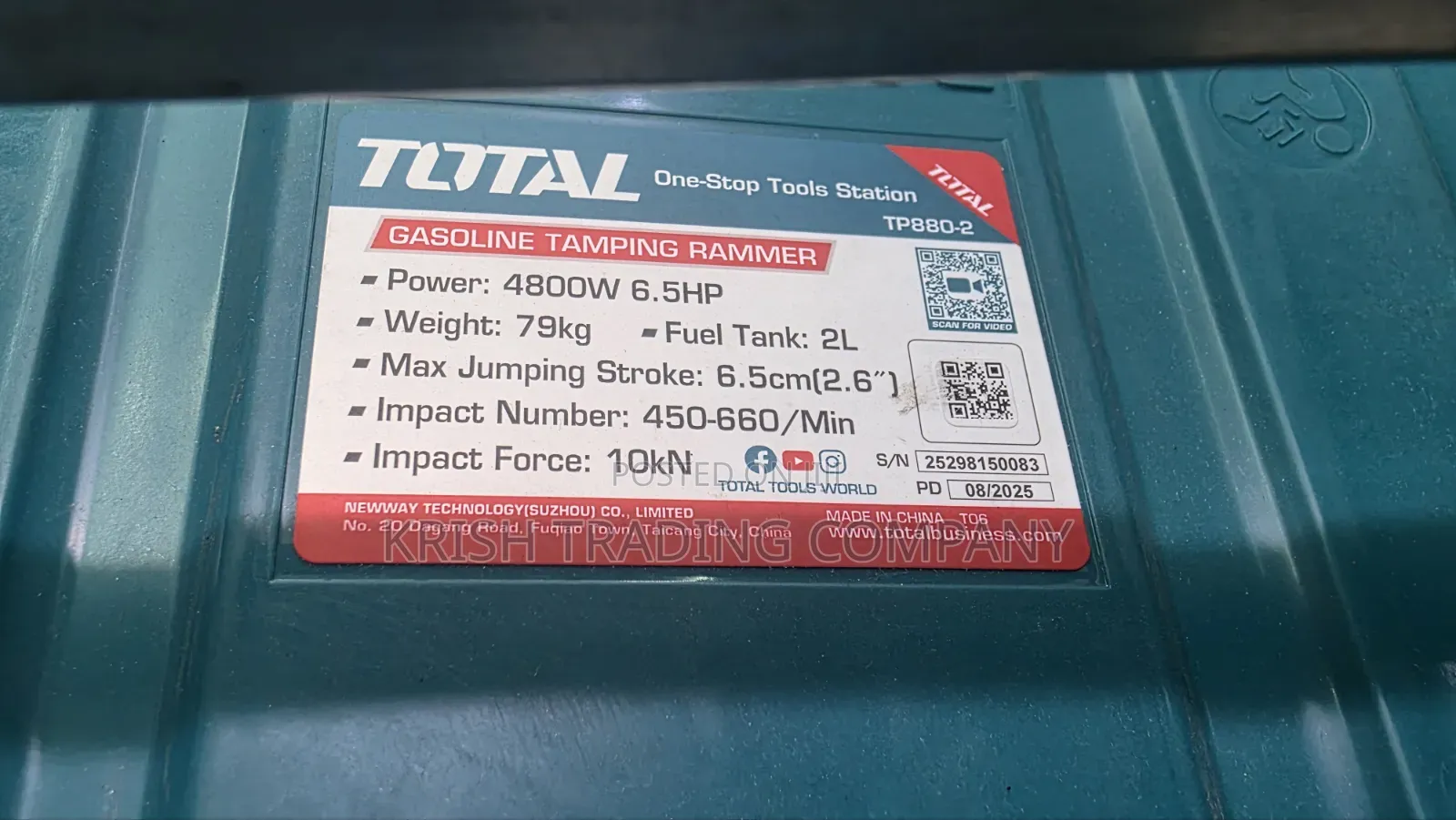 Total Gasoline Tamping Rammer