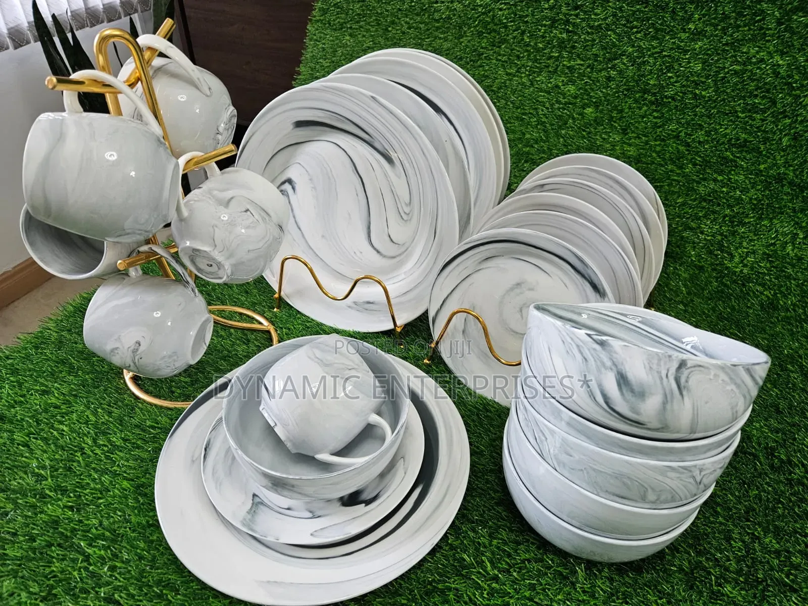 Marble Grey 24pcs Dinner Set