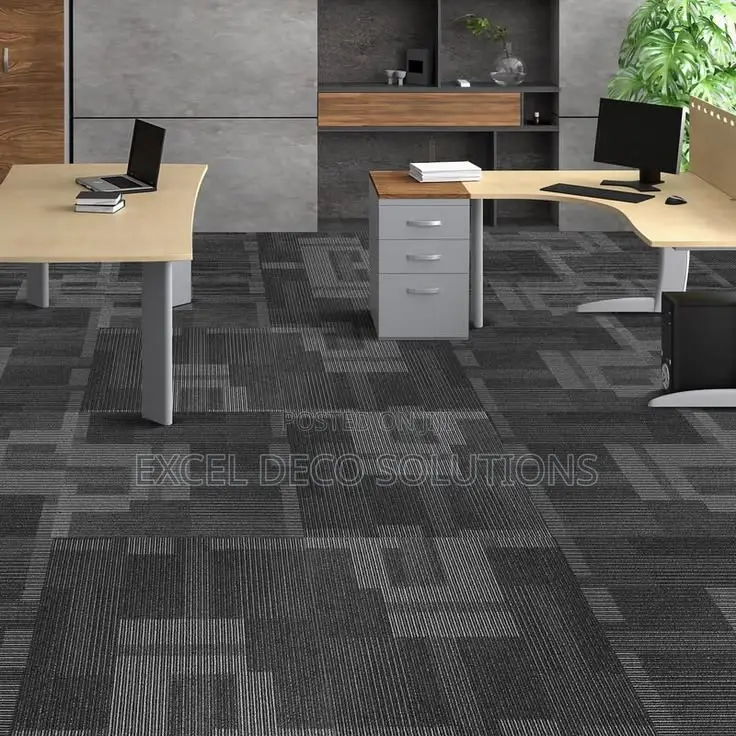 Rubber-Backed Carpet Tiles – Anti-Slip Moisture-Proof