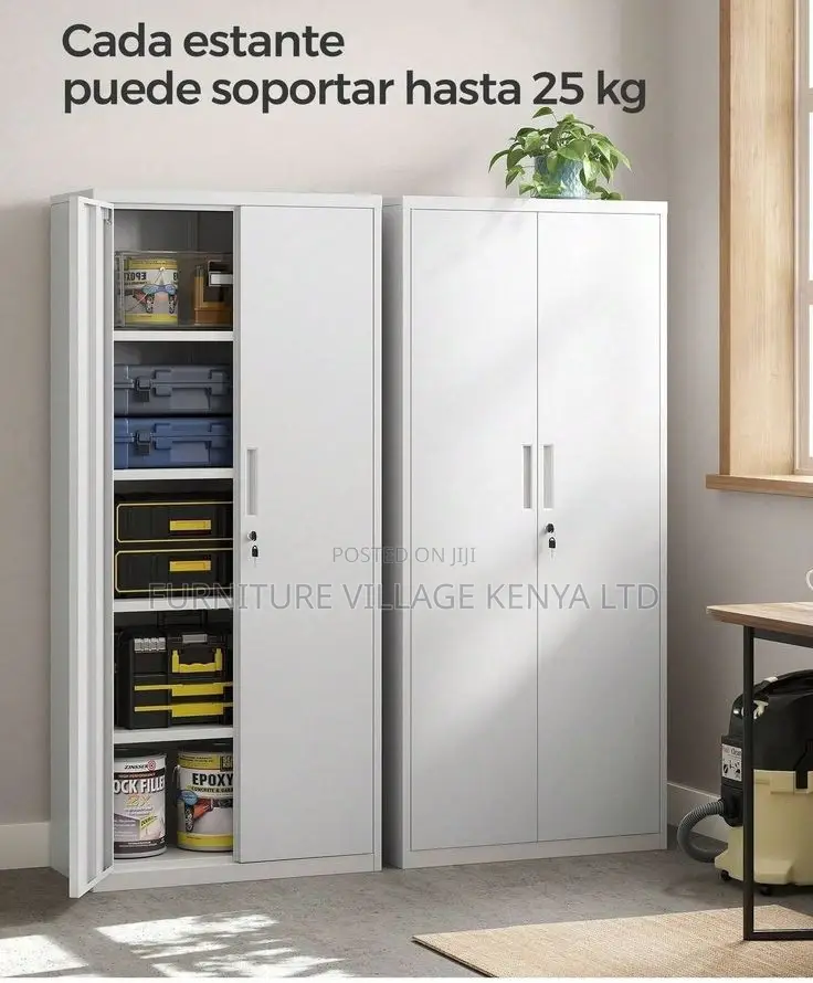 Office Cabinet; Metallic Lockable 2 Door Office Storage Cabinet