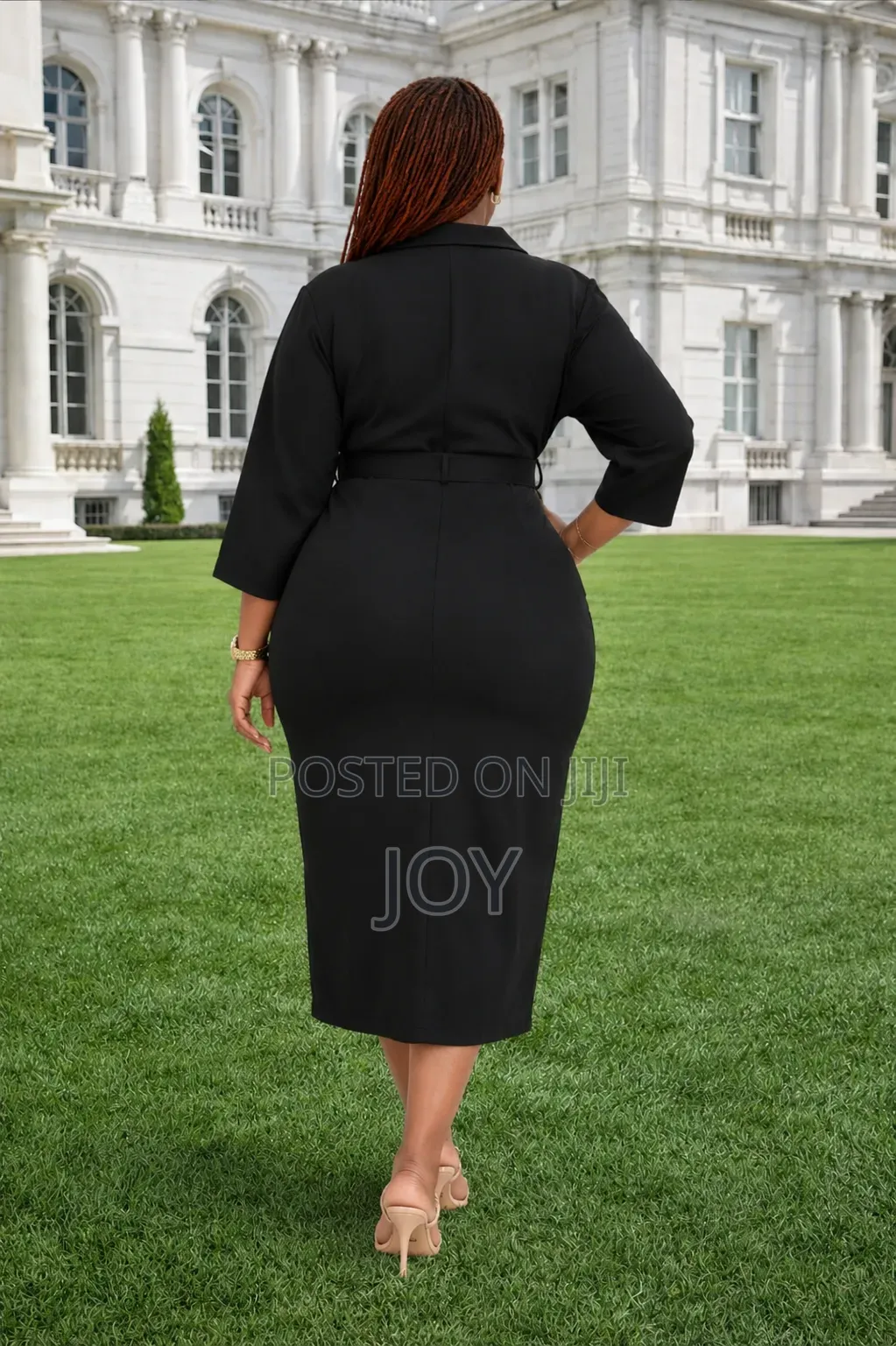 A Smart Black Casual Midi Length Dress