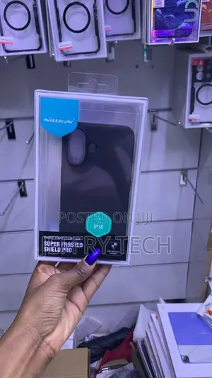 Black Nillkin Super Shield Pro Phone Case Designed for the iPhone 16