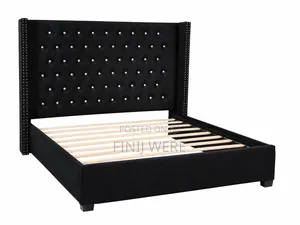 5 × 6 King Black Tufted Bed