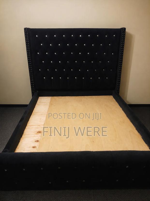 Black Tufted Bed - main view