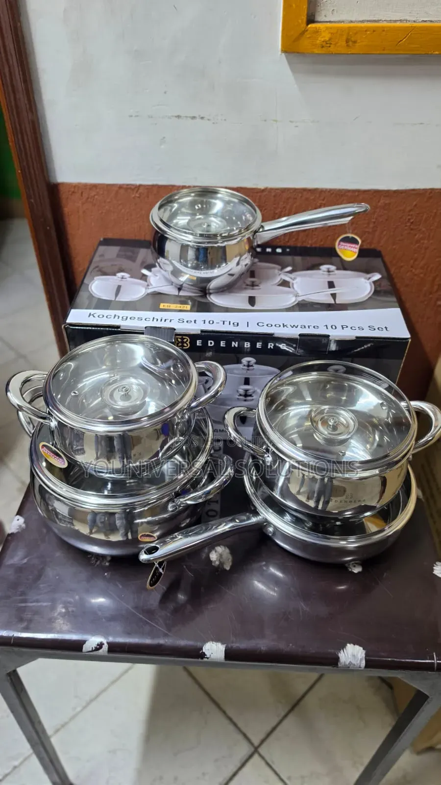 10 Pieces Edenburg EB-2421 Stainless Steel Cookware Set