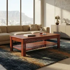 Coffee Table; Red Polish Executive Mahogany Home Office Coffee Table