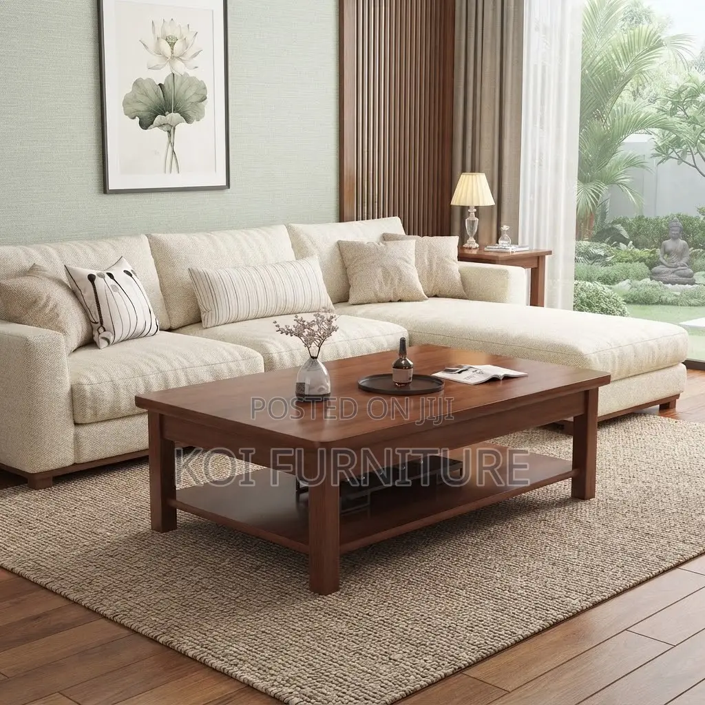 Coffee Table; Red Polish Executive Mahogany Home Office Coffee Table
