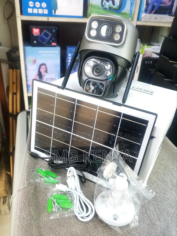 V380 4g Solar Security Camera Dual Lens