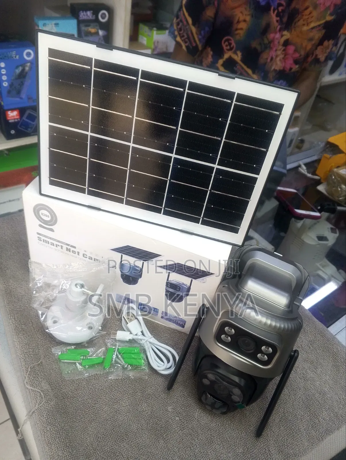 V380 4g Solar Security Camera Dual Lens