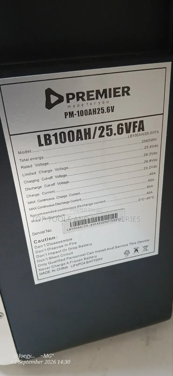 Premiere Lithium Battery